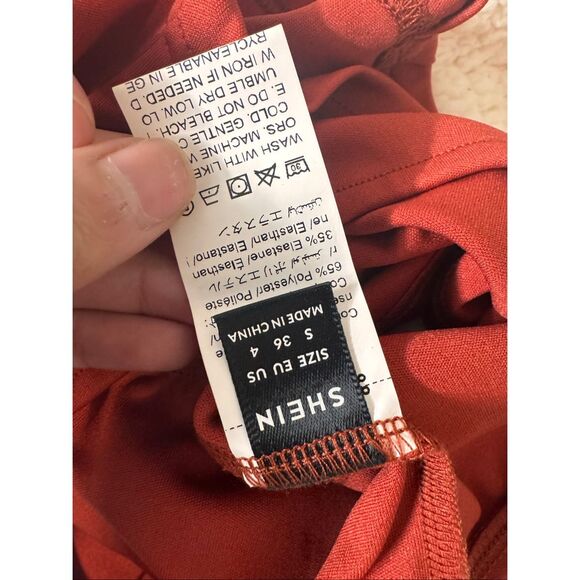Rust Red Halter Crop Top | Backless Corset Style Tie Neck Top Size Small - Picture 5 of 6